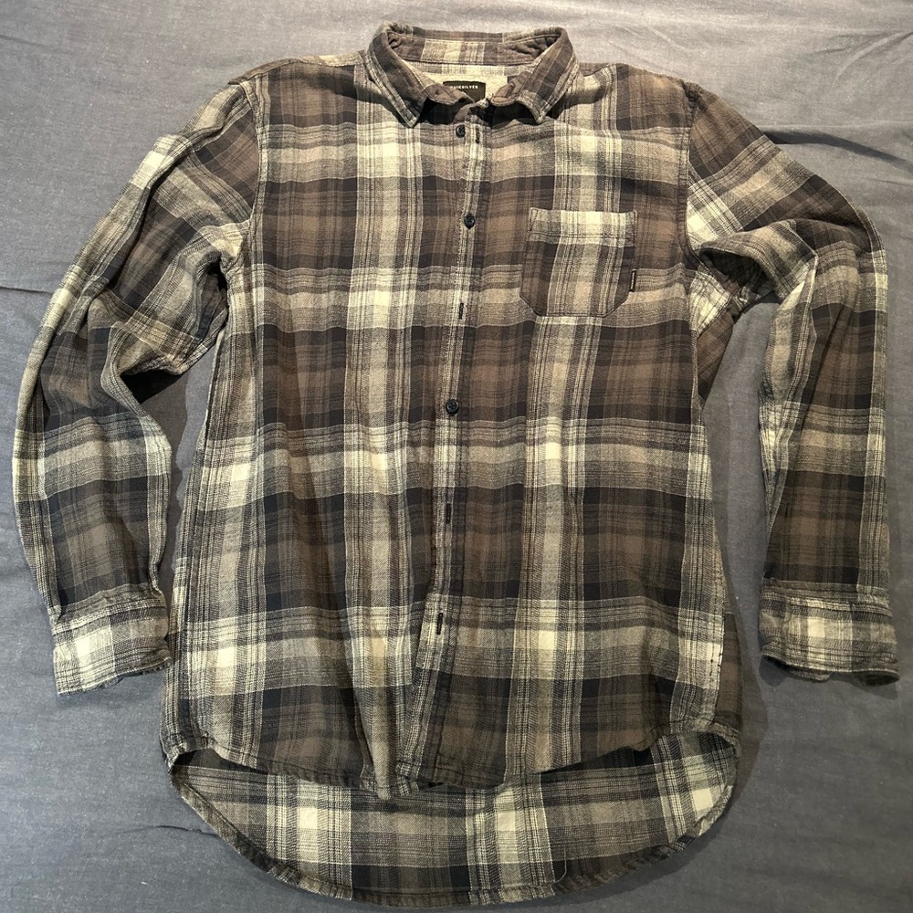 Quicksilver Grey Plaid Flannel